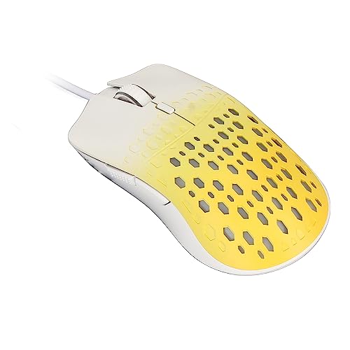 Annadue Kabelgebundene Gaming Maus, 12000 DPI Mäuse mit 7 Tasten für PC Gamer für für, Programmierbarer Treiber, Wabengehäuse, Ultraleicht (Gelb) von Annadue
