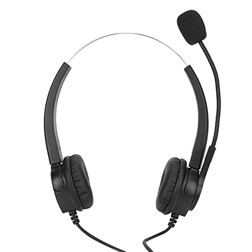 Annadue Kabelgebundenes Handy-Headset, Freisprech-Callcenter-Schnur-Headset, 3,5 Mm Business-Büro-Headset für Festnetz-/Desktop-Telefone,330° Drehbare Ohrenschützer,Einziehbarer Kopfbügel(Binaural) von Annadue