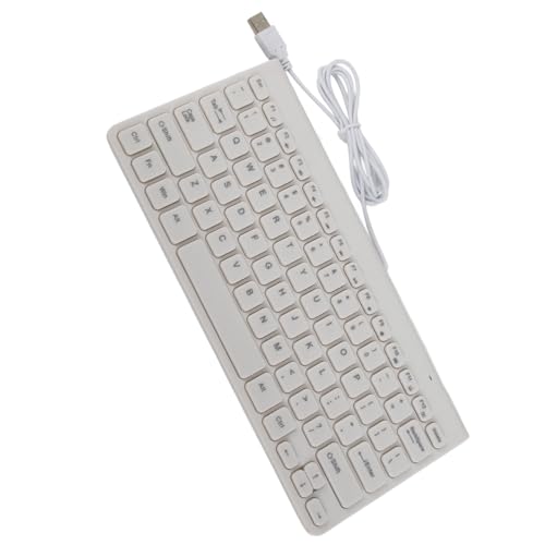 Annadue Kabelgebundenes Tastatur- und Mausset Tragbare Ultradünne USB-Plug-and-Play-Tastatur Optische Maus Mäuse-Kombination mit 1,3 M Langlebigem Kabel für PC-Laptop (Weiss) von Annadue