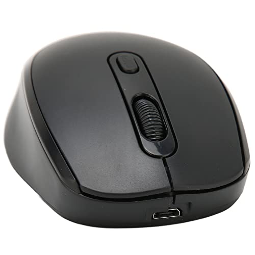 Annadue Kabellose Computermaus mit USB Empfänger, Geräuschlose Optische 2,4G Maus, Ergonomische Computermäuse, Wiederaufladbar,Einstellbare DPI für Laptop, PC, Computer (Schwarz) von Annadue