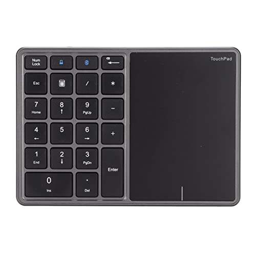 Annadue Kabelloser Numerischer Tastatur-Touchpad, 22 Tasten, Schlanker Nummernblock, Tragbare Tastaturerweiterung für Finanzbuchhaltungsnummern, für Laptop, PC, Desktop, Notebook(Eisengrau) von Annadue