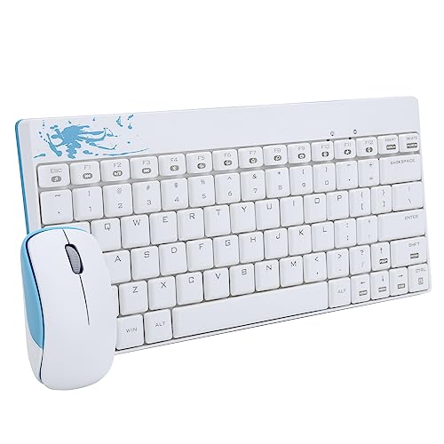 Annadue Kombination aus Drahtloser Tastatur und Maus 2.4G Ultradünne Drahtlose Tastatur und Maus Lautlos mit USB-Empfänger für Desktop-Computer Laptop-PC (Weiss) von Annadue