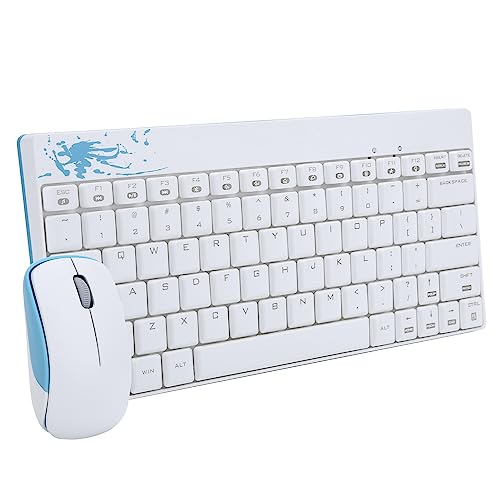 Kombination aus Drahtloser Tastatur und Maus 2.4G Ultradünne Drahtlose Tastatur und Maus Lautlos mit USB-Empfänger für Desktop-Computer Laptop-PC (Weiss) von Annadue
