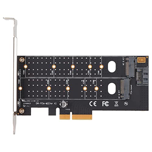 Annadue M.2 NVMe SSD (M Key) Schnittstelle zu PCIe 3.0 X4 Schnittstelle Dual M.2 PCIE Adapter Host Controller Erweiterungskarte für Windows Desktop PC von Annadue