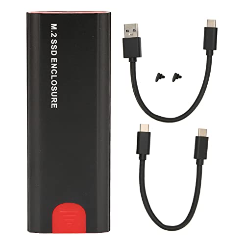 Annadue M.2 NVMe SSD Enclosure, USB3.1 Gen2 Typ C M.2 PCIe NVMe M Key SSD Gehäuseadapter, 10 Gbps Solid State Drive Gehäuse für M.2 SATA NVMe 2230/2242/2260/2280 SSD(Schwarz) von Annadue