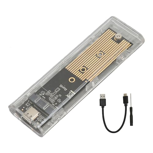 Annadue M.2 SATA SSD Gehäuseadapter, 10 Gbit/s USB C 3.1 Solid State Drive Externes Gehäuse, Werkzeuglos, Unterstützt UASP Trim für 22x30 22x42 22x60 22x80MM NVME oder NGFF SSDs von Annadue