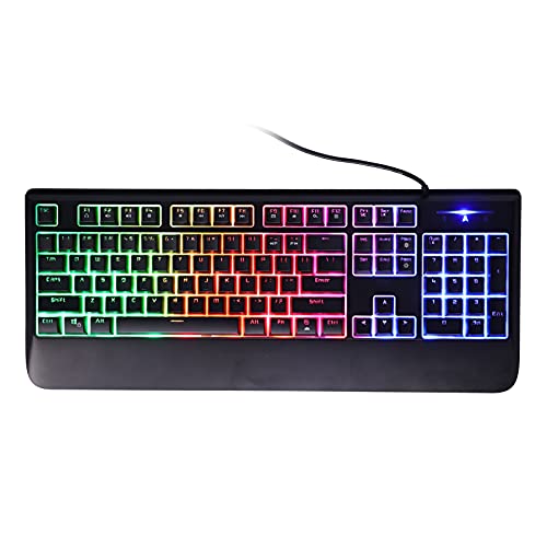 Annadue Mechanische Gaming-Tastatur, Kabelgebundene USB-Tastatur mit LED-RGB-Hintergrundbeleuchtung, 104 Tasten, Benutzerdefinierter Schalter, Spritzwassergeschützt, für Computer/PC/Laptop von Annadue