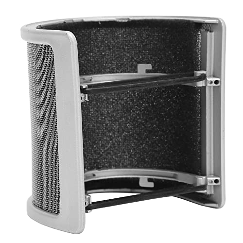 Mikrofon Mic Filter mit Baumwolle für Studio, U Förmige Mikrofonabdeckung Handmikrofon Windschutz Windschutzhalterung, Silber. von Annadue