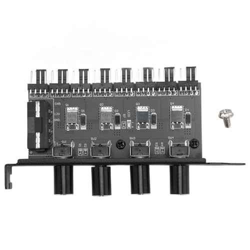 Annadue PC 8-Kanal-Lüfter-Hub, 3PIN/4PIN 4-Knopf-Lüftergeschwindigkeitsregler mit Einstellbaren Bedienelementen, für CPU-Gehäuse, HDD, VGA, PWM-Lüfter, 12-V-Lüftersteuerung von Annadue