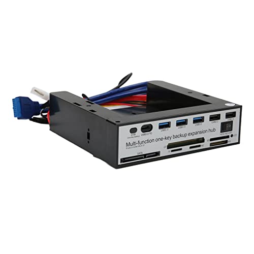 Annadue PC-Frontplatte, Medien-Dashboard, NGFF M.2 MSATA 16 TB OTB One Click Backup Multifunktionaler Desktop-Computer Media-Frontplatte USB-Hub SD-Kartenleser von Annadue