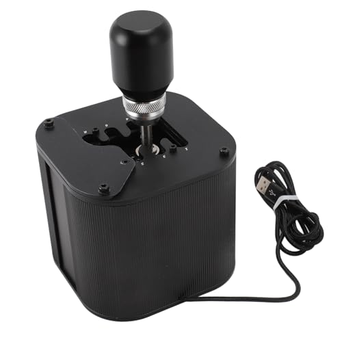 Annadue PC USB Game Simulator Shifter mit Komfortablem Griff, USB Simulator Shifter für G29 G27 G25 G920 T300RS GT Lenkrad, Plug and Play (Schwarz) von Annadue