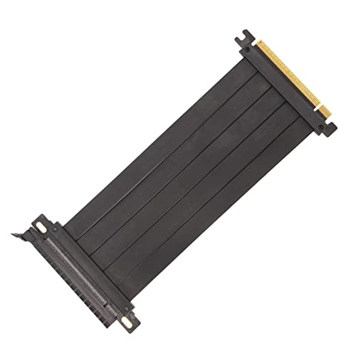 Annadue PCIe 4.0 X16 Riser Kabel, Flexibler 180° PCIe 4.0 X16 Adapterkartenkabel Adapter, PCI E Port GPU Grafikkarten Verlängerungskabel für RTX 40 Serie, RX 7000 Serie, RDNA 3 (Schwarz) von Annadue