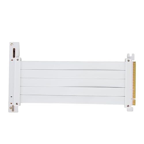 Annadue PCIe 4.0 X16 Riser Kabel, Flexibler Extender Kartenverlängerungsanschluss 90° Adapter, PCIe 4.0 x16 Grafikkarten Verlängerungskabel für RTX 40 Serie, RX 7000 Serie, RDNA 3 GPU (Weiss) von Annadue