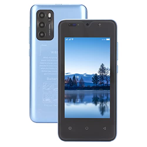 Annadue SIM-freie Mobiltelefone, 4,5-Zoll-2G/3G/WCDMA/GSM-Android-Smartphone, Dual-SIM-Dual-Kameras, 1500 MAh, Gesichtserkennung, WiFi, Bluetooth, FM-Handy(Hellblau) von Annadue