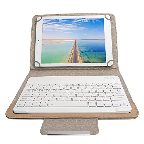 Annadue Tablet Cover Set + Weiße Bluetooth Tastatur Geeignet für 9,7-10,1 Zoll Tablet, Schlanke Tablet Hülle mit Kabelloser Bluetooth Tastatur, für Samsung Galaxy Tab, für IOS 2/3/4/5/6, Etc(Gold) von Annadue