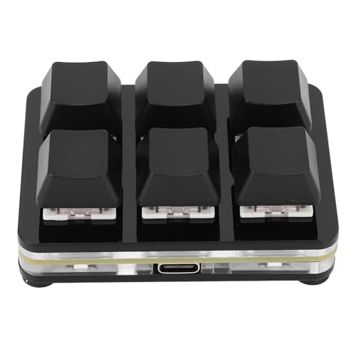 Annadue Tastatur mit 6 Tasten, RGB Makro, Individuell Programmierbare OSU Tastatur mit Rotem Schalter, Einhand Gaming Tastatur für Game Office (Black) von Annadue
