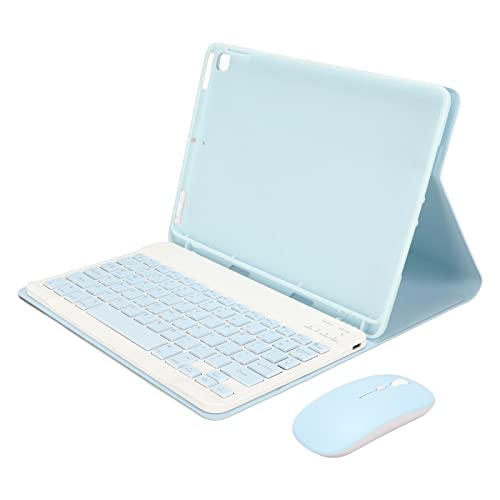 Annadue Tastaturhülle für IOS Tablet Pro/Air 3 10,5 Zoll, für 10,2 Zoll 7 8 9 Generation, Schlanke Schutzhülle aus PU-Leder mit Abnehmbarer Magnetischer Drahtloser Bluetooth-Tastatur (Blau) von Annadue