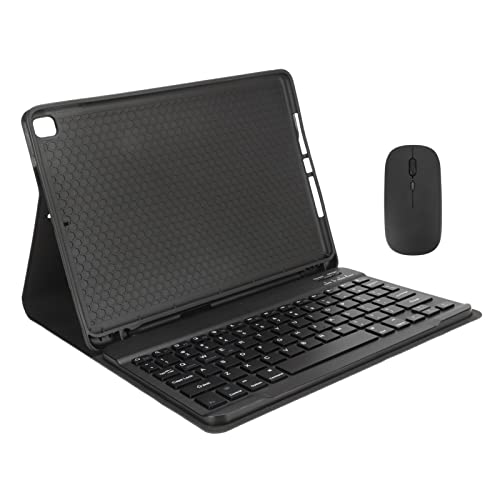 Annadue Tastaturhülle für IOS Tablet Pro/Air 3 10,5 Zoll, für 10,2 Zoll 7 8 9 Generation, Schlanke Schutzhülle aus PU-Leder mit Abnehmbarer Magnetischer Drahtloser Bluetooth-Tastatur (Schwarz) von Annadue