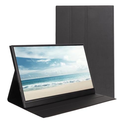 Annadue Tragbarer, 15,6 Zoll HD IPS Laptop Bildschirmverlängerung mit Schutzhülle, Gaming mit Dual Lautsprecher fürSeries X S für PS5 für Switch (EU-Stecker) von Annadue