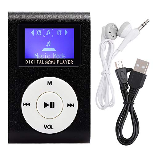 Annadue Tragbarer MP3-Player, 0,8-Zoll-LCD-Bildschirm, Digital-MP3-Musik-Player, Metall-Miniclip, MP3-Unterstützung, Speicherkarte mit 3,5-mm-Kopfhörer von Annadue