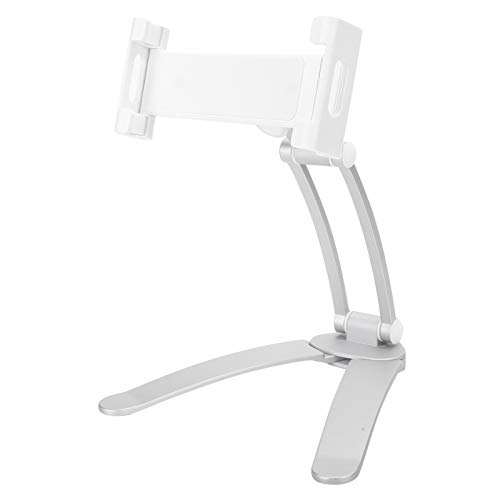 Annadue Tragbarer Tablet-Ständer, um 360 Grad Drehbarer Verstellbarer Laptop-Smartphone-Halter Metallhalterung für Telefon-Tablet-PC 13,4-19 cm/Silber - Silber von Annadue