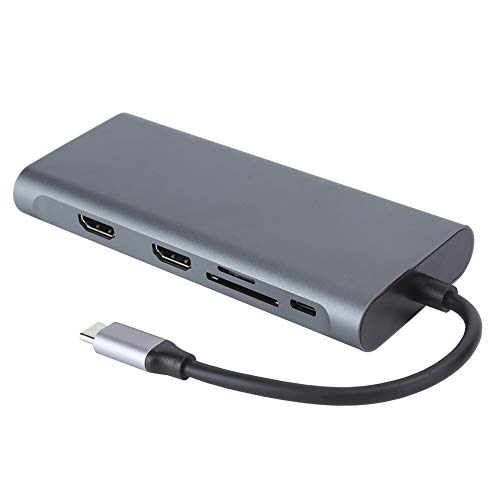 Annadue Tragbares 12-in-1 Erweiterungsdock, USB 3.0 für HDMI VGA PD USB Hub, Dockingstationsadapter mit Mehreren Schnittstellen, Einfache Datenübertragung. von Annadue