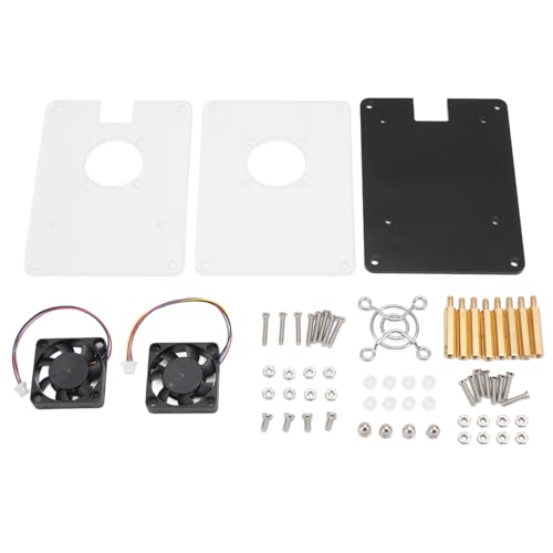 Annadue Transparentes Acrylgehäuse für RasPi 5, 2 lagiges Kühlgehäuse mit Lüfter, Gehäuseersatz, Geeignet für RasPi 5 Motherboard von Annadue