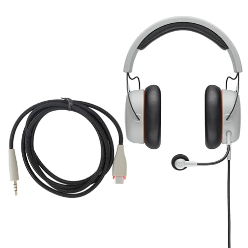 Annadue Typ C Bis 3,5 Mm Buchse -Kopfhörer -Kabel 1,2 M Gewebter Draht für MMX150 -Headset mit Verlustfreier Klangqualität und Unabhängiger Abschirmung (GRAY) von Annadue