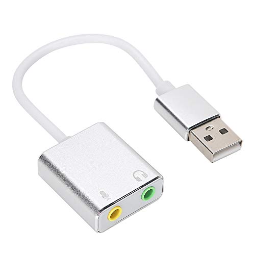 Annadue USB 2.0-Soundkarte, Externer USB-Audioadapter, 3,5 Mm, Virtuelles 3D, für Mobiltelefone, Tablets, Laptops, Desktops und Andere Geräte von Annadue