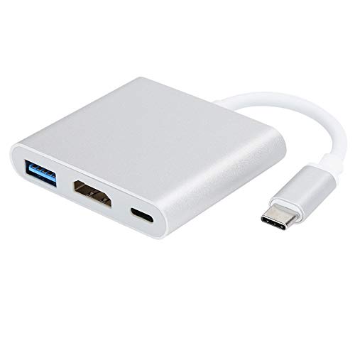 Annadue USB 3.1 Typ C Hub 3-in-1 Multi-Port Hub Tragbarer USB 3.1 zu USB-4K USB 3.0 Adapter für OS X, Unterstützt USB3.1 + + USB3.0 Ausgang, Konvertiert zu PD + Daten + Video von Annadue