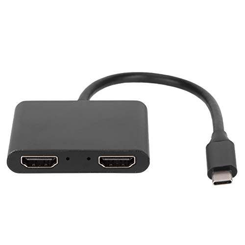 Annadue USB C Hub 4 Port, 4 in 1 Aluminiumlegierung USB Typ C Dockingstation Erweiterungskonverter mit Dual HDMI + USB 3.0 Port, für Laptop Computer Notebook usw. von Annadue