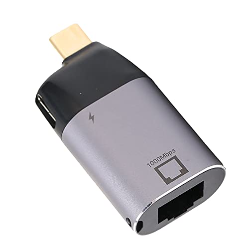 Annadue USB C auf Ethernet Adapter,10/100/1000Mbps USB-C Stecker auf RJ45 Buchse Adapter,Ethernet LAN Netzwerkadapter mit PD3.0 Ladeanschluss für Windows/Android/OS X von Annadue