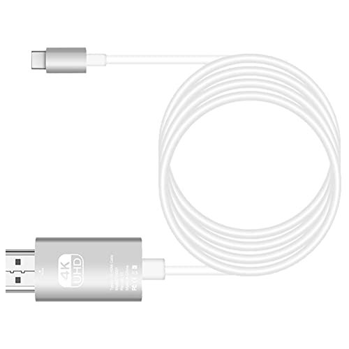 Annadue USB C auf HDMI Kabel 4K 6ft, Typ C auf HDMI Kabel Thunderbolt 3 Kompatibel mit MacBook, für Mate 20, für Galaxy S9/S8, für Surface Book 2/Go, für Huawei P30, Etc (Weiss) von Annadue