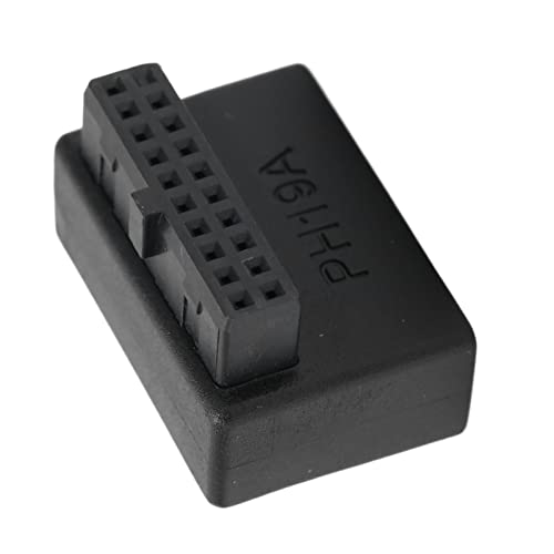 Annadue USB-Frontplattenadapter, 90°-Winkel USB3.0 19-Pin auf 20-Pin-Frontplattenbuchse PC-Motherboard-Header Hochgeschwindigkeits-5-Gbit/s-Adapter für, für, für, für, für (Tippe A) von Annadue