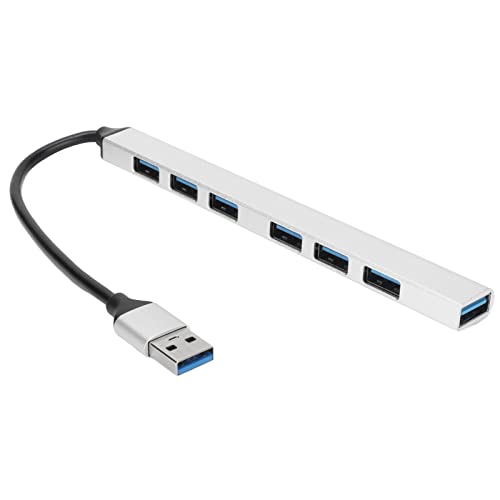 Annadue USB Hub mit 7 Ports, 6 USB2.0 Ports, 1 USB3.0 Port Splitter, USB Splitter für Schnelle Datenübertragung, Ultraflacher Multiport Daten USB Hub, für Laptop, PC, Smartphone, Tablet von Annadue