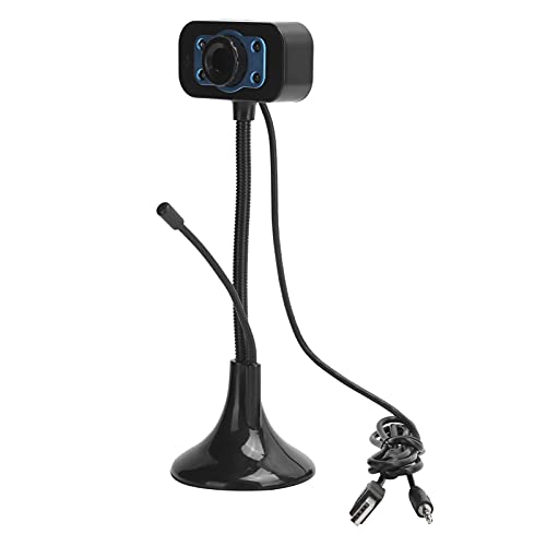 Annadue USB-Video-Webcam, Externe HD-USB-Webcam mit Mikrofon und 4 LED-Leuchten für Compuer, Manueller Fokus, Automatischer Weißabgleich und Farbkorrekturfunktion von Annadue