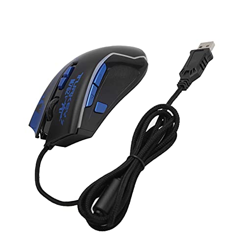 Annadue USB Wired Mouse, RGB-Beleuchtung Gaming-Mäuse Ergonomisches Spiel USB-Computer-Mäuse 8 Tasten Gaming-Mäuse für Gaming Office Home, Einstellbare DPl (m762 Hardware-Makro blau) von Annadue