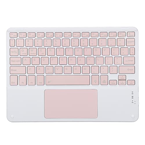 Annadue Ultraflache Kabellose Bluetooth Tastatur mit Touchpad, 10 Zoll Multifunktions Touchscreen Tastatur mit Quadratischer Tastenkappe und RGB Hintergrundbeleuchtung für das Home Office.(Rosa) von Annadue