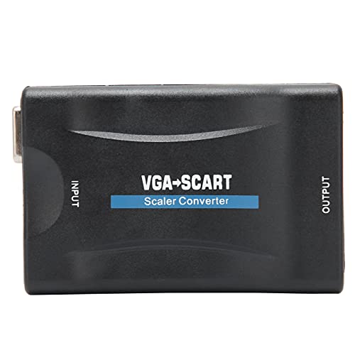 Annadue VGA-zu-SCART-Konverter-Adapter, HD-VGA-zu-SCART-Video-Konverter-Adapter mit Fernbedienung für HD-TV-DVD-Box, Computer-VGA-Signal zu SCART-Schnittstelle TV-Signal (Schwarz) von Annadue