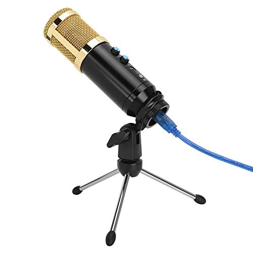 Annadue Verstellbarer Winkel Kondensatormikrofon, Hochempfindliches Mikrofon, für PC (Gold) von Annadue