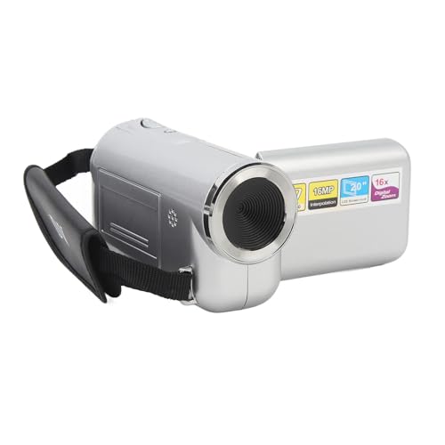 Annadue Videokamera Camcorder, 1080P HD 16 MP Kamera Camcorder mit 2,0 Zoll Farb TFT Bildschirm, 16 Fach Digitaler Zoom Vlogging Kamera für YouTube Partyreisen (Silver) von Annadue