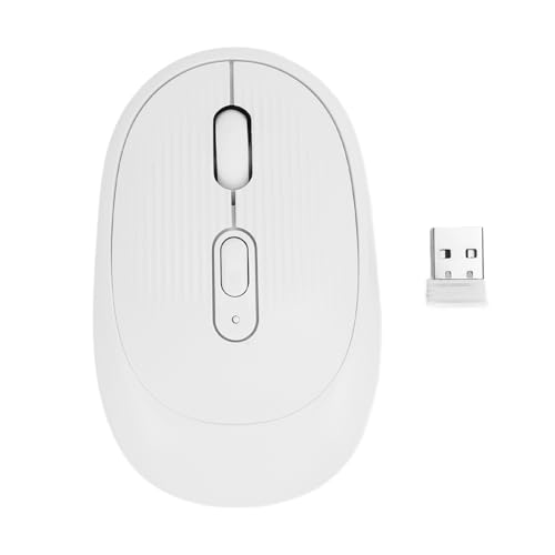 Annadue WirelessMouse, 2,4 G Leise Computermaus mit USB Empfänger, 800 1600 2400 DPI, Tragbare Kabellose Mäuse für Chromebook Laptop PC (White) von Annadue