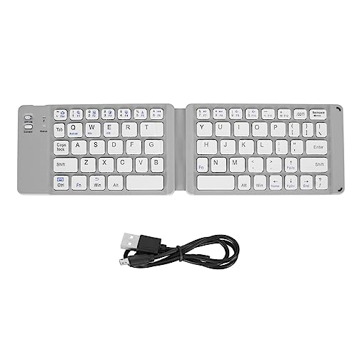 Annadue Zusammenklappbare Tastatur, Tragbare Faltbare Kabellose Tastatur für 7 8 XP, Ultraflache Faltbare Tastatur in Voller Größe mit Ziffernblock für Tablet Smartphones von Annadue