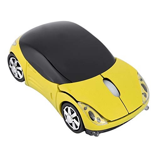 Auto Maus für Kinder, 2.4G Wireless Maus mit USB Empfänger, 3 Tasten 1600DPI Tablet PC Optische Maus Gaming Maus für Mac, für Windows(Gelb) von Annadue