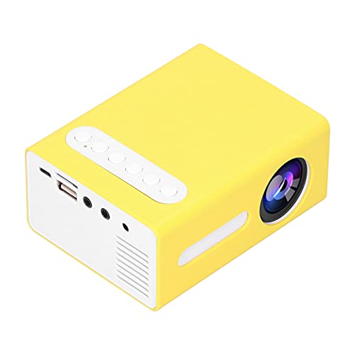 Beamer, Tragbarer Heimkino Beamer mit Full HD 1080P, Kindertheater, Reduziert Augenreizungen und Visuelle Müdigkeit, Plug and Play.(gelb weiß EU) von Annadue