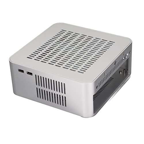 Computergehäuse, Aluminium HTPC Gehäuse mit Vollständigen Öffnungen, ITX Desktop Computergehäuse, Silber von Annadue