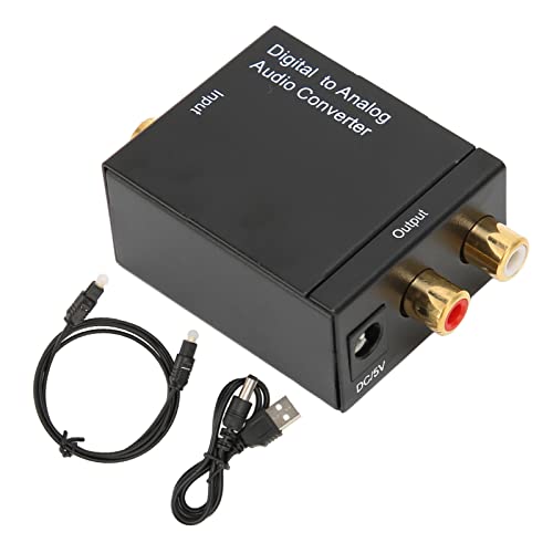 Digital zu Analog Audio Konverter, 96kHz Digital Optisch Koax zu Analog RCA Audio Konverter Adapter mit Glasfaserkabel, für Heimkino, für PS3, für PS4, für Xbox, HD DVD Usw von Annadue