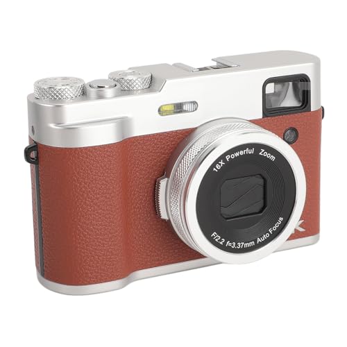 Digitalkamera, 5K HD 48 MP Autofokus Vlogging Kamera, Anti Shake Doppel Retro Kamera Vorne und Hinten, Reisekamera für Fotografie. (Brown) von Annadue