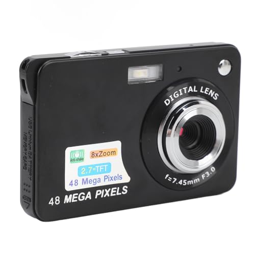 Digitalkamera, Autofokus-Kompaktkamera, Vlogging-Kamera HD 4K 48 MP mit 2,7-Zoll-Großbildschirm, 8-fachem Digitalzoom, Tragbare Minikamera für Fotografie, für Kinder, Erwachsene von Annadue