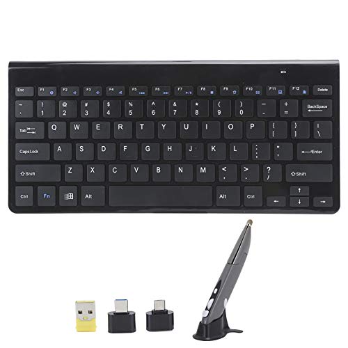 Drahtlose Tastatur und Maus, Stiftmaus mit USB-Empfänger, 2,4 G, 10 m Übertragungsentfernung, kompatibel für Windows/OS X/Android, für Fernseher, Smart-TVs, Decoder, Schwarz von Annadue